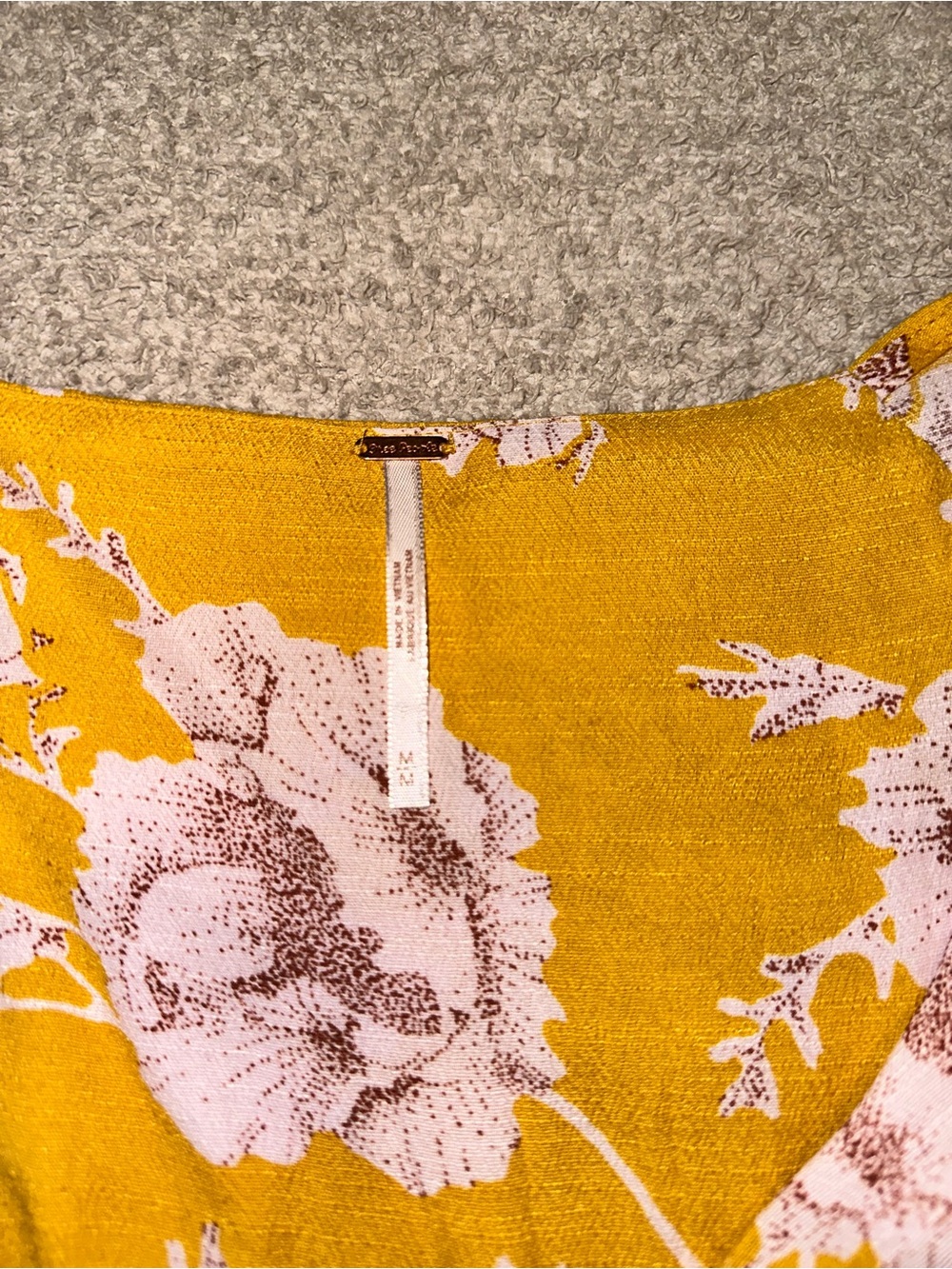 Free People Yellow Floral Ruffle Wrap Mini Dress - Picture 4 of 4